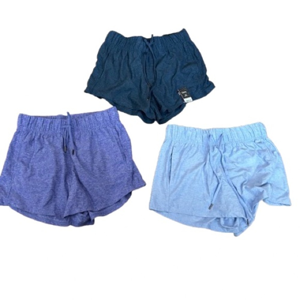 Set of 3 Blue Soft Drawstring Athletic Shorts Athletic Works Size XS (0-2)